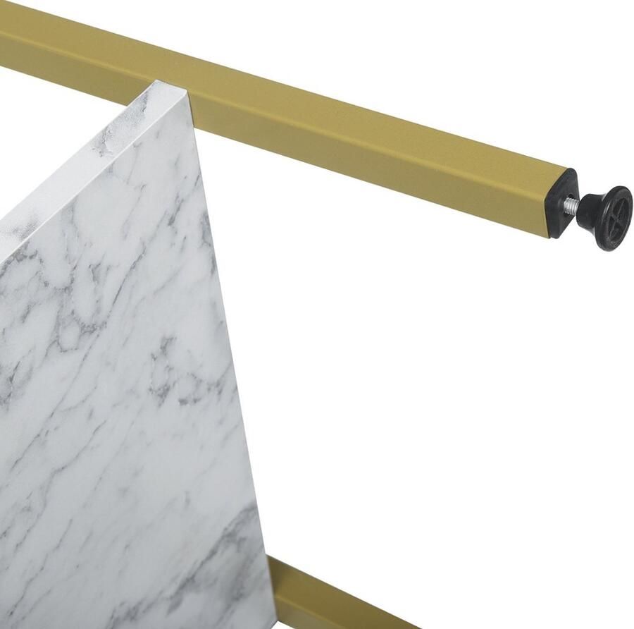 Bolt Edge Boekenkast Wit Goud Marble Look 4 Lagen Voor Woonkamer of Kinderkamer