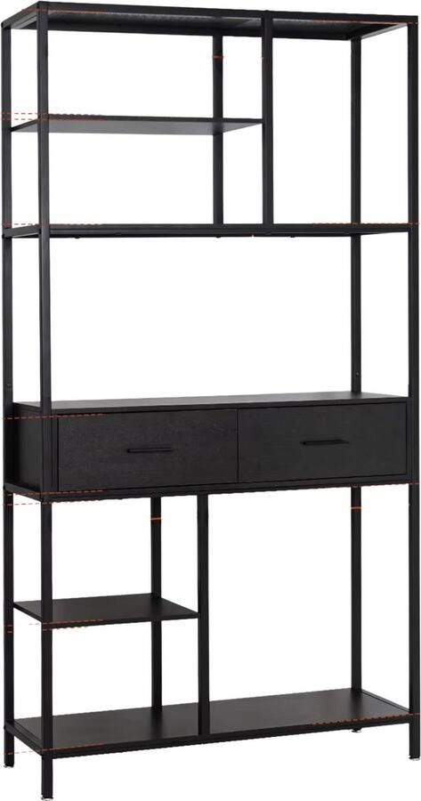 Bolt Edge Boekenkast XL Milano 4 Lades Boekenrek Woonkamer slaapkamer en kinderkamer Hout 180x90cm