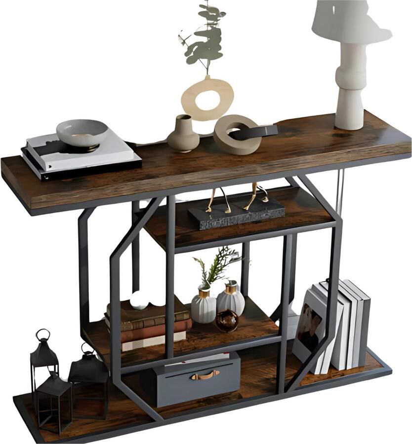 Bolt Edge Consoletafel Retro 120cm Haltafel Wandtafel Sidetable Massief hout