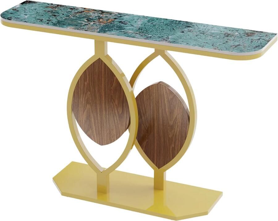 Bolt Edge Consoletafel Royal Groen goud Wandtafel Emerald look Haltafel Sidetable 120cm