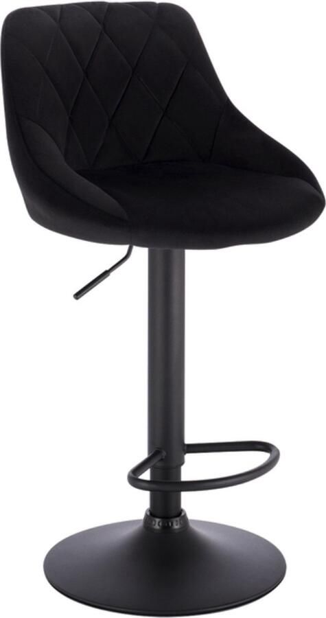 Bolt Edge Designer Barkruk Zwart Velvet Ergonomisch Zithoogte 60-82 cm In Hoogte Verstelbaar