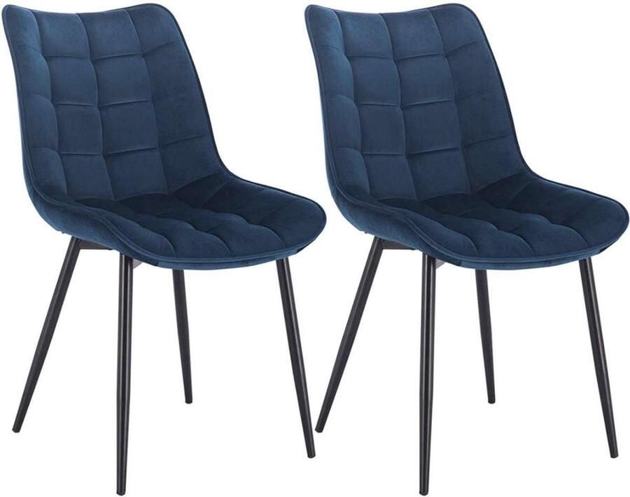 Bolt Edge Eetkamerstoelen Velvet Blauw Kuipstoel stijl Set van 2 4 of 6