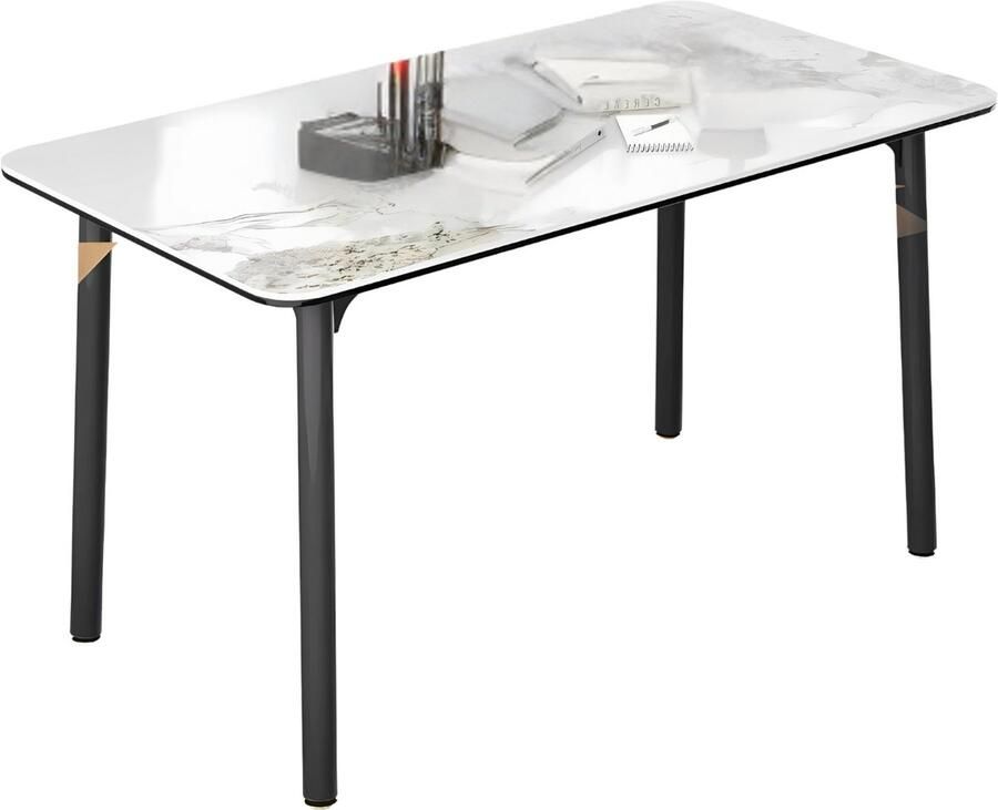 Bolt Edge Eettafel Mandino 4 tot 6 personen Marmer look 140cm Marmer look Rechthoekig