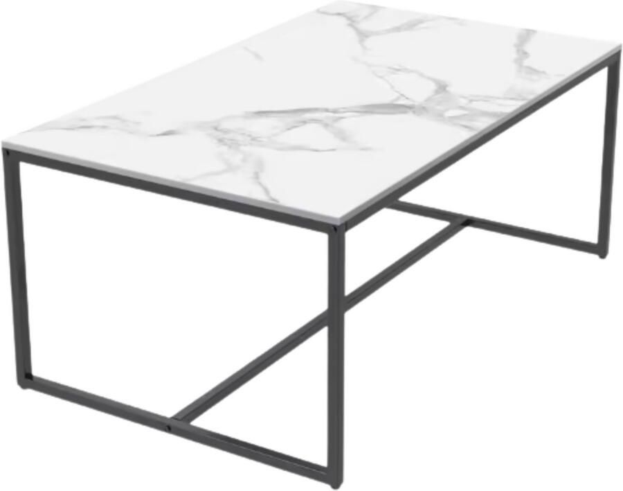 Bolt Edge Eettafel Opulence Marmer look Uitschuifbaar 150 to 180cm Wit