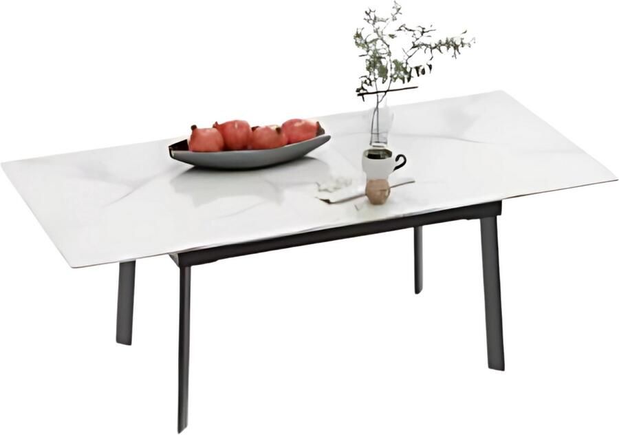 Bolt Edge Eettafel Zenia 4 tot 8 personen Glossy white Uitschuifbaar 130-160cm Rechthoekig