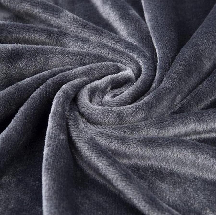 Bolt Edge Fleece Plaid Deluxe Zwart 220x240cm Deken voor Bank Bed of Woonkamer - Foto 2