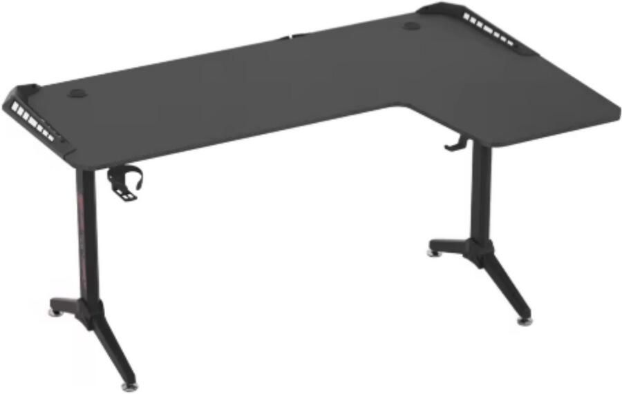 Bolt Edge Gaming bureau Brutal Met LED verlichting Linker Hoekbureau 162cm desk Metalen poten Bekerhouder