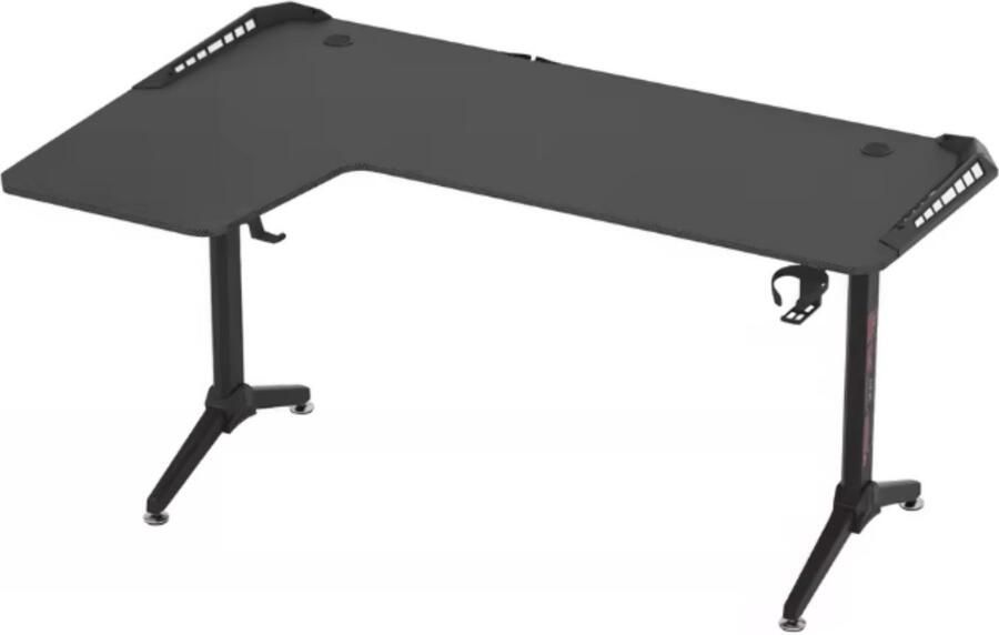 Bolt Edge Gaming bureau Brutal Met LED verlichting Rechter Hoekbureau 162cm desk Metalen poten Bekerhouder