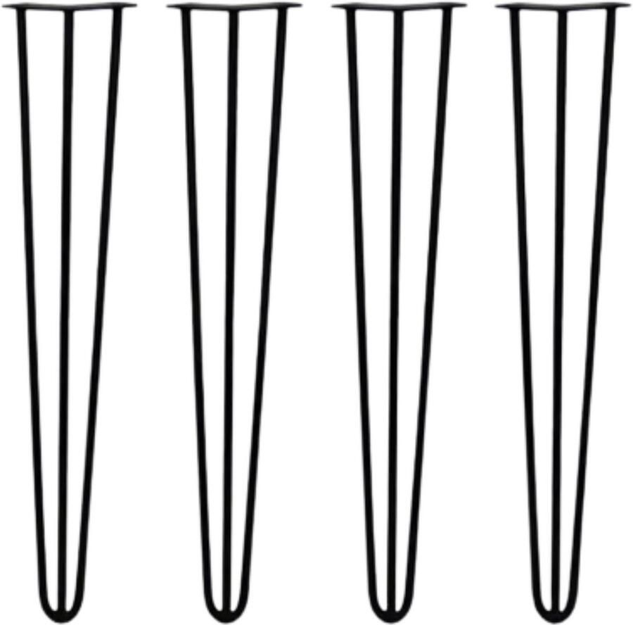 Bolt Edge Haarspeld Tafelpoten 86 cm Set van 4 Massieve Metalen Poten Industrieel Design Voor Bureau Kantoor & Restaurant