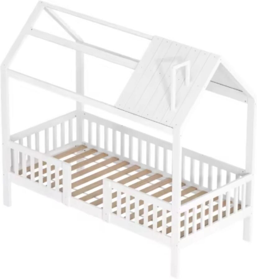 Bolt Edge Kinderbed 90 x 200 cm Voor Kinderen Peuterbed Met valbeveiliging Met lattenbodem Zonder matras