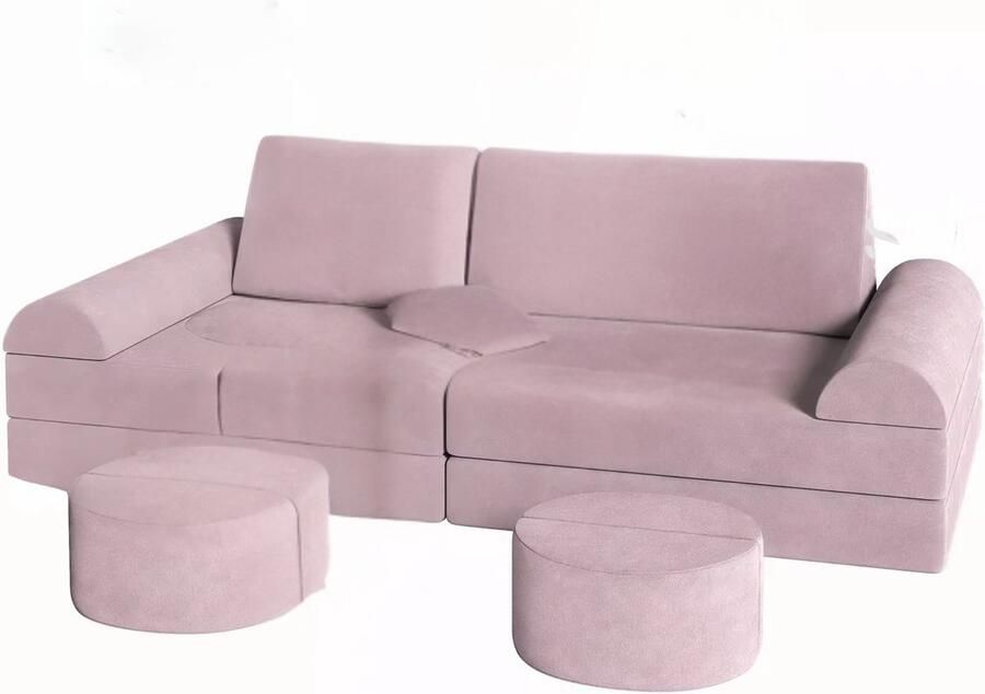 Bolt Edge Kindersofa deluxe Roze Kinderbank Kinderzetel Kinderspeelbank Voor Peuters en Kinderen Zitbank fauteuil