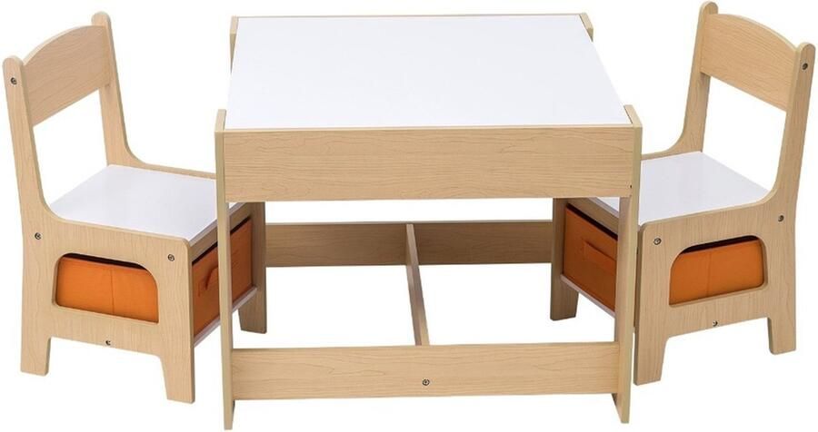 Bolt Edge Kindertafel en Stoeltjes Speeltafel Kinderbureau Wit