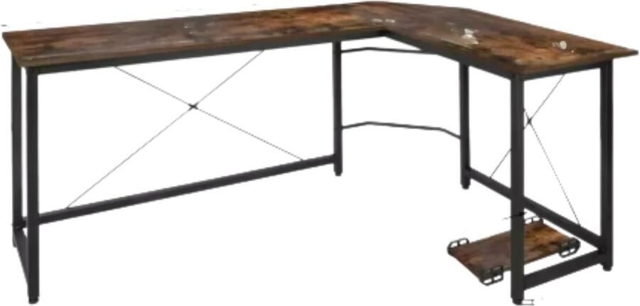 Bolt Edge L-Vorm Bureau Voor Thuis en Kantoor Computer en Gaming Werkstation Tafel Studiebureau 190 cm x 120 cm x 75 cm Houtlook