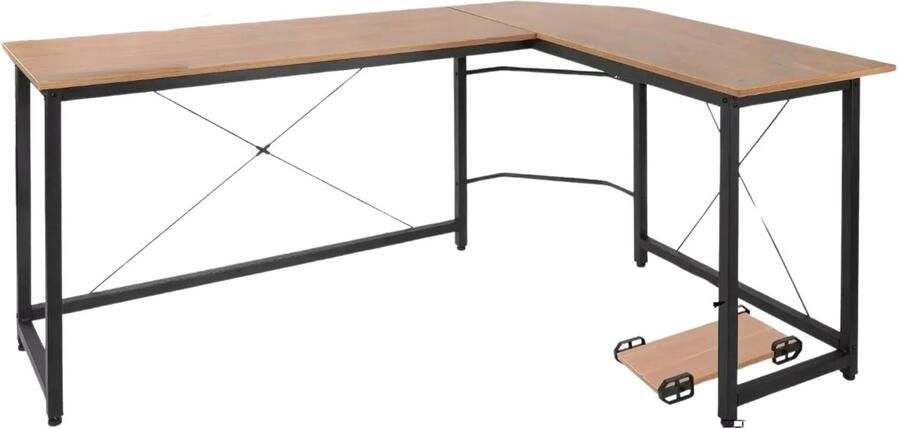 Bolt Edge L-vormig Bureau Voor Thuiswerk Gaming & Kantoor Ruim Hoekbureau voor PC & Laptop 167 cm Hout look