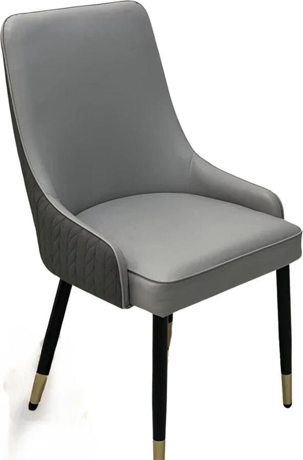 Bolt Edge Luxe Eetkamerstoelen Paris Set van 2 Met Hoge Dichtheid Sponsschuim Elegante Keuken- of Restaurantstoel Lounge Grijs