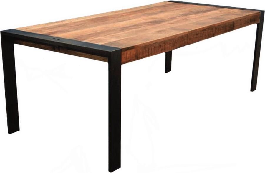 Bolt Edge Luxe Eetkamertafel Rechthoekig Massief Mangohout 220x100x79cm Geschikt voor 6-8 Personen