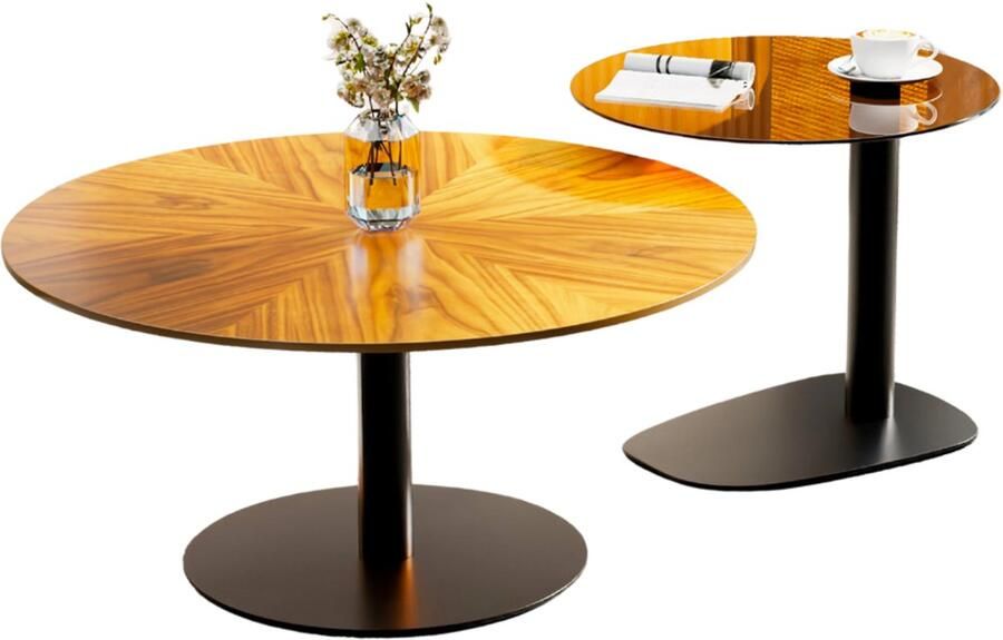 Bolt Edge Marina Salontafel Set van 2 Beukenhout top