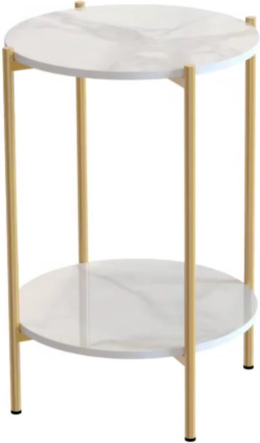 Bolt Edge Massieve bijzettafel Mira Goud Salontafel Woonkamer Emerald look Side table 40cm