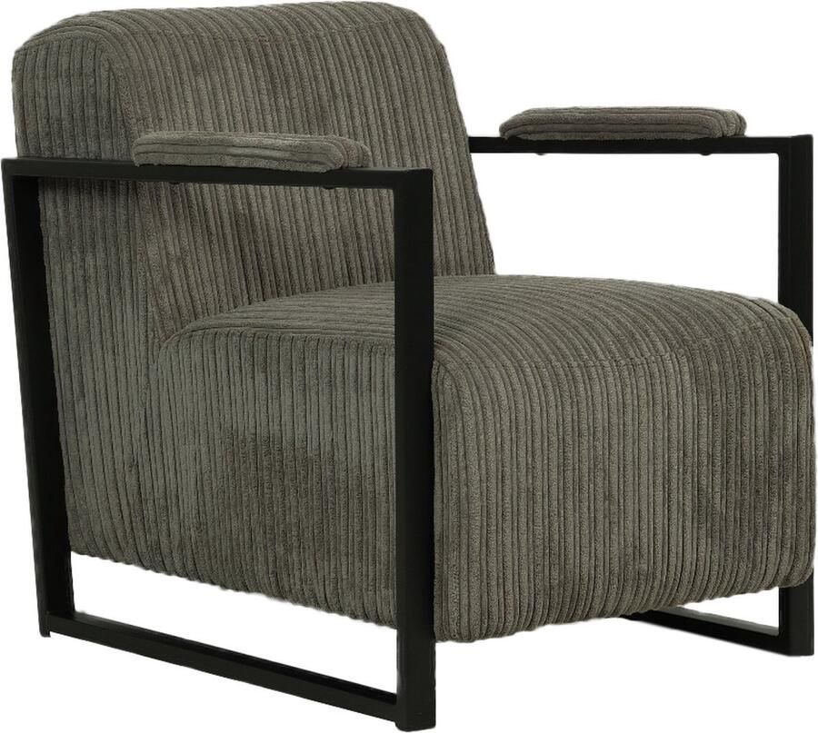 Bolt Edge Moderne Fauteuil Loungestoel Grijs Met hoofdkussen Voor binnengebruik