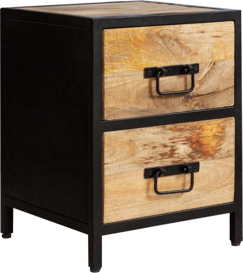 Bolt Edge Nachtkastje Retro Hout 35x35x46cm Bureau Kantoor Ladekast