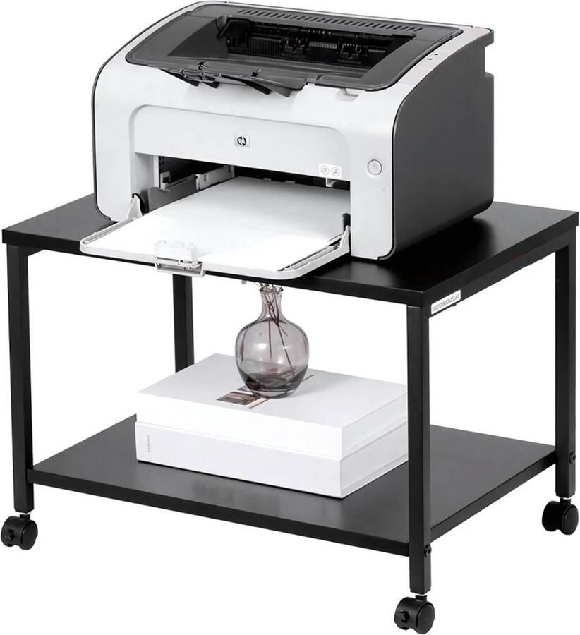 Bolt Edge Printertafel op wieltjes Printerstandaard 2 planken Printerkastje Archiefkast tafel Kantoor