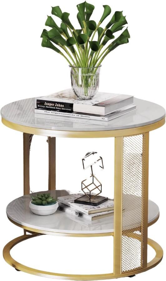 Bolt Edge Salontafel Derloni Wit 2-Delig Vierkant Woonkamer Bijzettafels