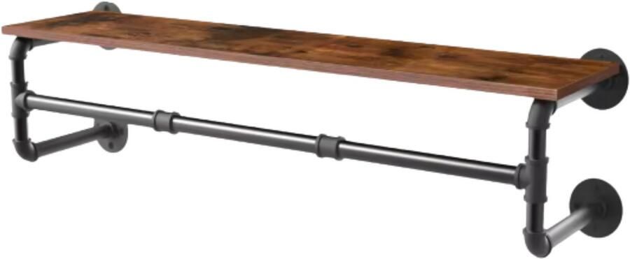 Bolt Edge Vintage kledingstang Kledingrek Wandrek Garderobestang- Opbergrek muur