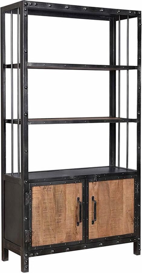 Bolt Edge Wandkast Deluxe Opbergkast Boekenkast Mangohout Vintage stijl