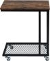 Bolture Bijzettafel Op Wielen Vintage Look Bruin Zwart 51 x 36 x 60 cm - Thumbnail 4