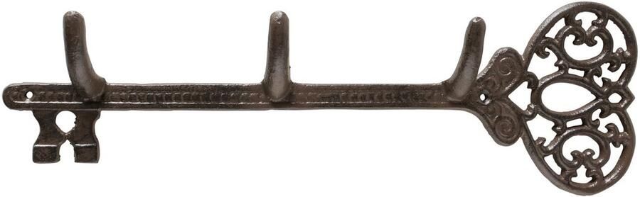 Boltze Kapstok Sleutel 3 haaks Gietijzer Bruin 39x12x5cm Landelijk