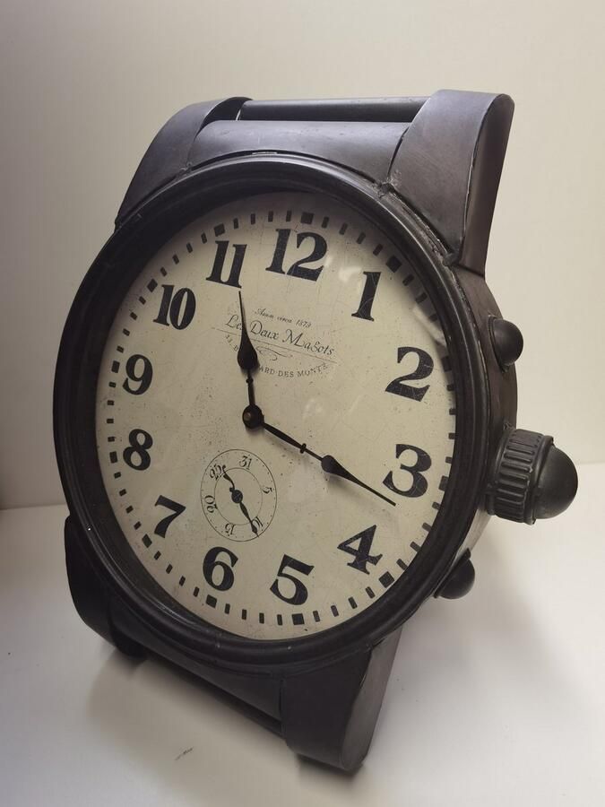 Boltze Klok Tafel klok Metaal Bruin XL Landelijk Hoogte 44cm Ø35cm Horloge model