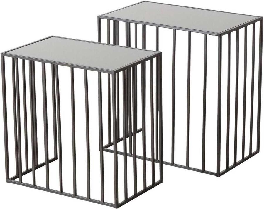 Boltze Home Salontafels van metaal JORIS spiegelblad 2 stuks