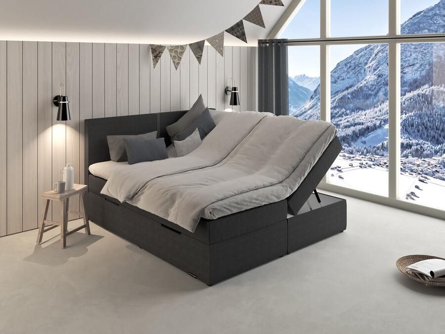 Bommel & Bach Opbergboxspring Berwang 180 x 200 cm Black