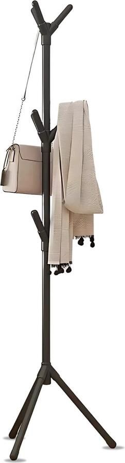 Boncy Kapstok Staand Zwart metaal met 9 Haken 170 cm Staande Kapstok Kapstokken Industrieel Garderoberek