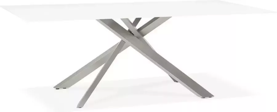 Bondy Living Madona Eettafel Glas Wit Staal