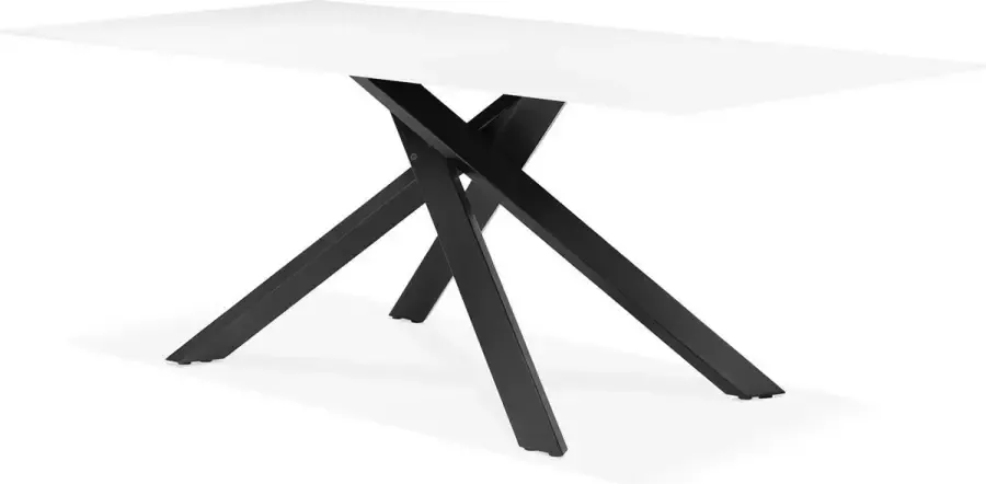 Bondy Living Madona Eettafel Glas Wit Zwart