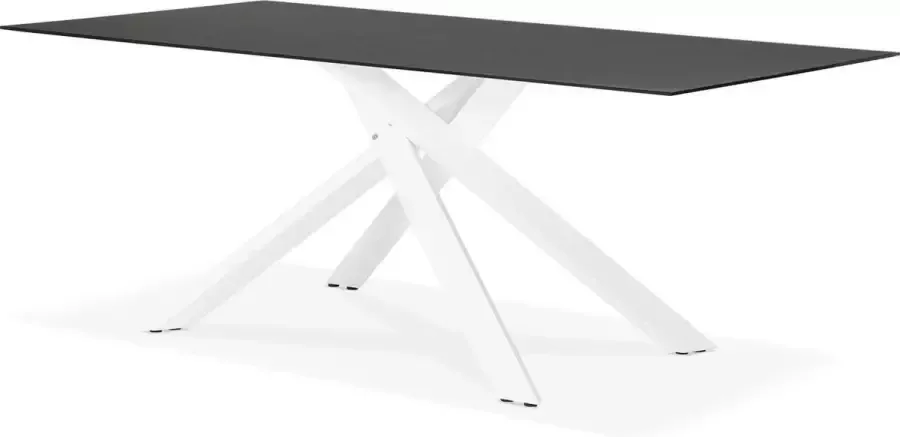 Bondy Living Madona Eettafel Glas Zwart Wit
