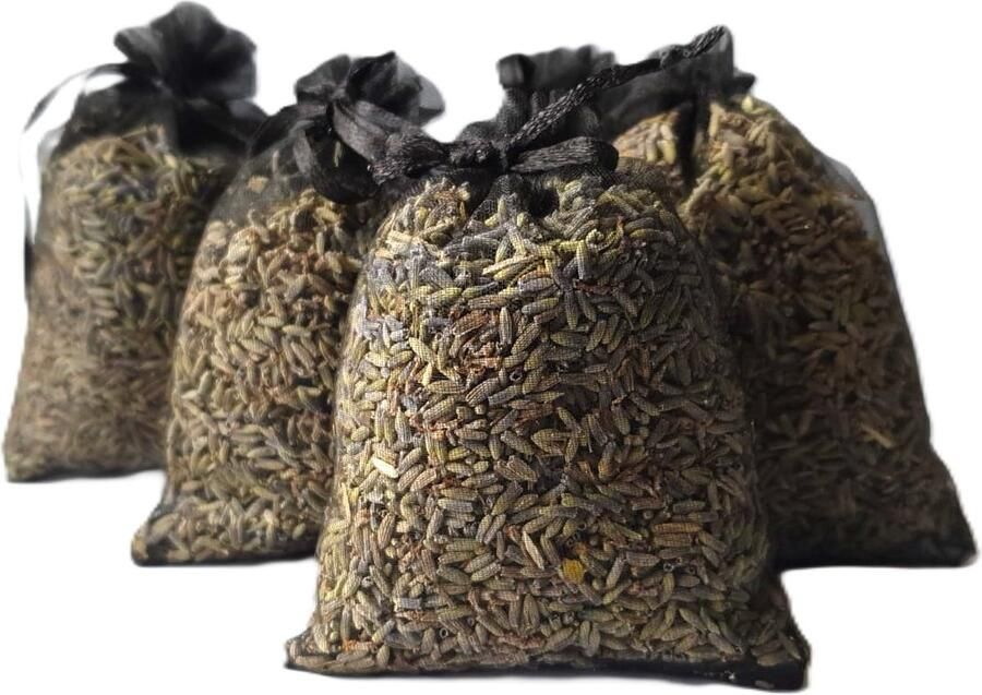 Bonheur de Provence Bonheur de Provence© -lavendel geurzakjes biologische lavendel 5 zwarte organza zakjes in luxe verpakking 12 gram gedroogde lavendel per zakje geurzakjes kledingkast - Foto 2