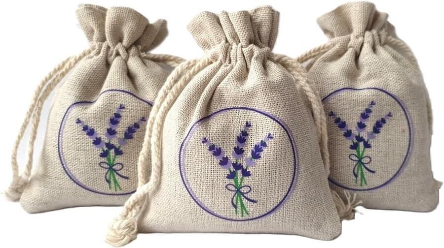 Bonheur de Provence Bonheur de Provence© -Lavendel geurzakjes gevuld met Biologische lavendel 3 linnen zakjes a 25 gram geurzakjes kledingkast