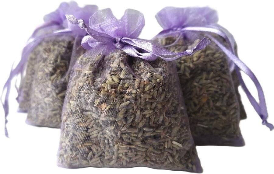 Bonheur de Provence Bonheur de Provence© Lavendel geurzakjes met Biologische lavendel 5 x 12 gram heerlijk geurende zakjes lavendelkleur lila cadeau geurzakjes kledingkast