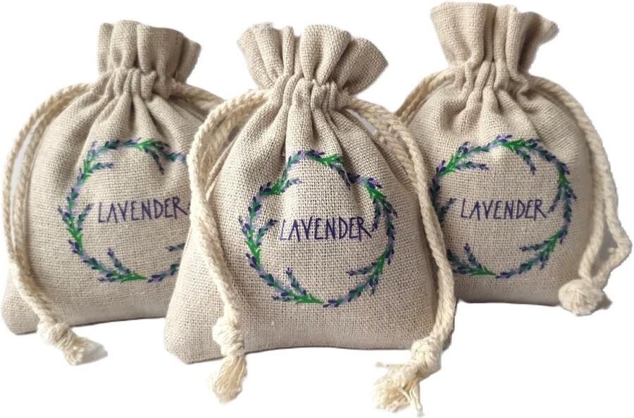 Bonheur de Provence Geurzakje gevuld met biologische lavendel uit de provence 3 linnen zakjes a 15 gram cadeau geurzakjes kledingkast