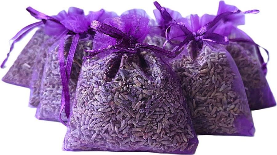 Bonheur de Provence Geurzakjes Kledingkast Paars (10x6 gr) Lavendel geurzakjes Biologische lavendel uit de Provence