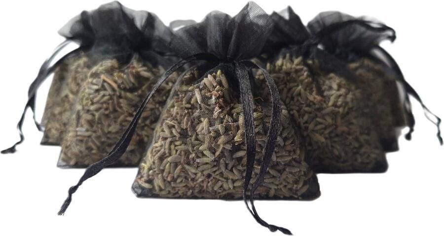 Bonheur de Provence Lavendel geurzakjes Biologische lavendel uit de Provence 10 zakjes à 6 gram zwart geurzakjes kledingkast