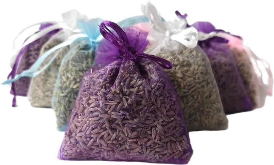 Bonheur de Provence Lavendel geurzakjes met Biologische lavendel 10 zakjes à 6 gram assorti in kado verpakking geurzakjes kledingkast