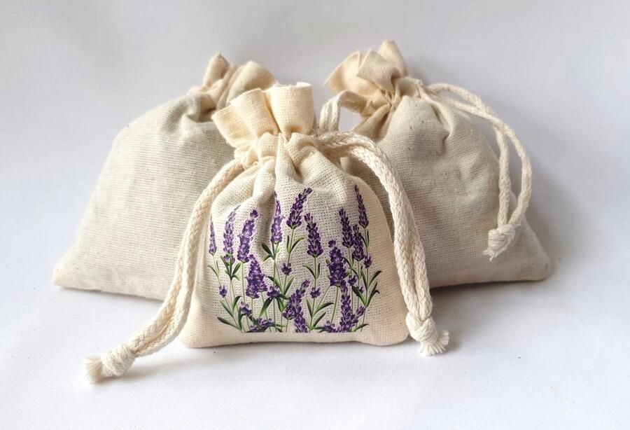 Bonheur de Provence lavendel geurzakjes met biologische lavendel 3 linnen zakjes geurzakjes kledingkast