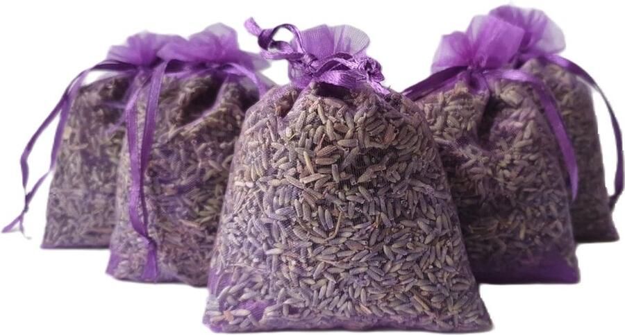 Bonheur de Provence lavendel geurzakjes met biologische lavendel 5 paarse zakjes 12 gram per zakje cadeau bedankje geurzakjes kledingkast