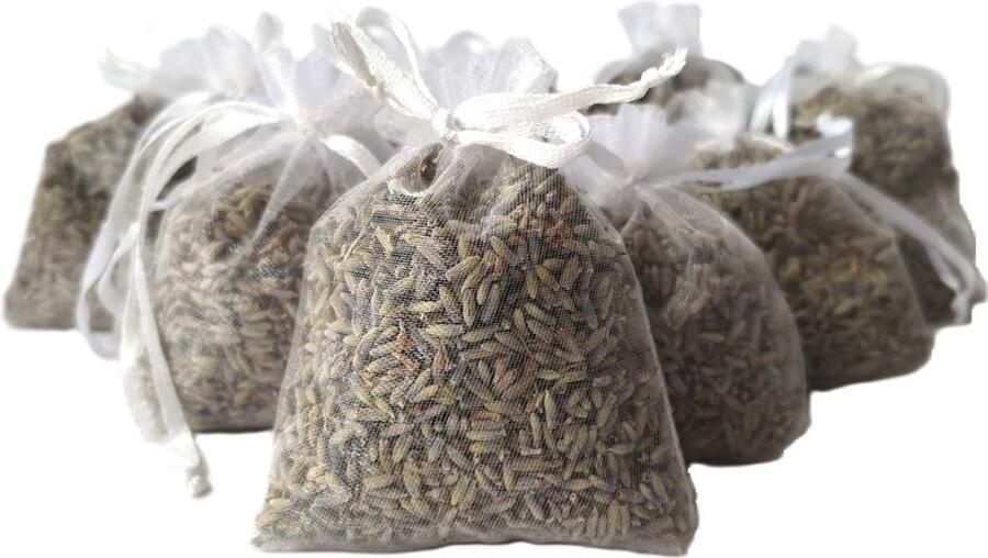 Bonheur de Provence Lavendel geurzakjes met biologische lavendel uit de Provence 10 stuks à 6 gram wit cadeau bedankje geurzakjes kledingkast