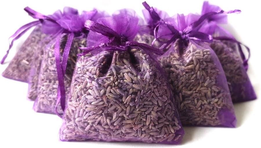 Bonheur de Provence Bonheur de Provence© Lavendel geurzakjes met biologische lavendel 10 zakjes à 6 gram paars in cadeau verpakking- leuk kerst kado -bedankje geurzakjes kledingkast