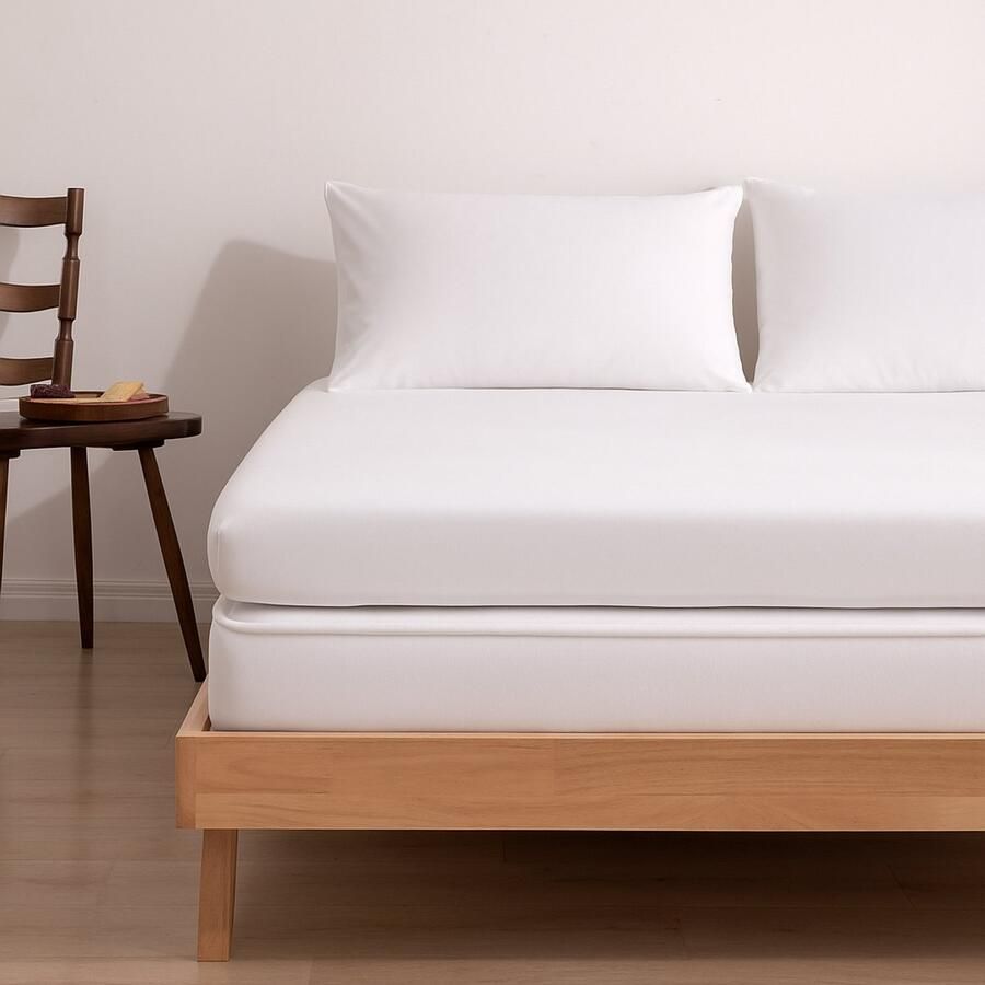 Boomba Bamboo Hoeslaken (Topdekmatras) Coco White Premium 100% Biologisch Bamboe – Zijdezacht Ademend & Duurzaam - Foto 2