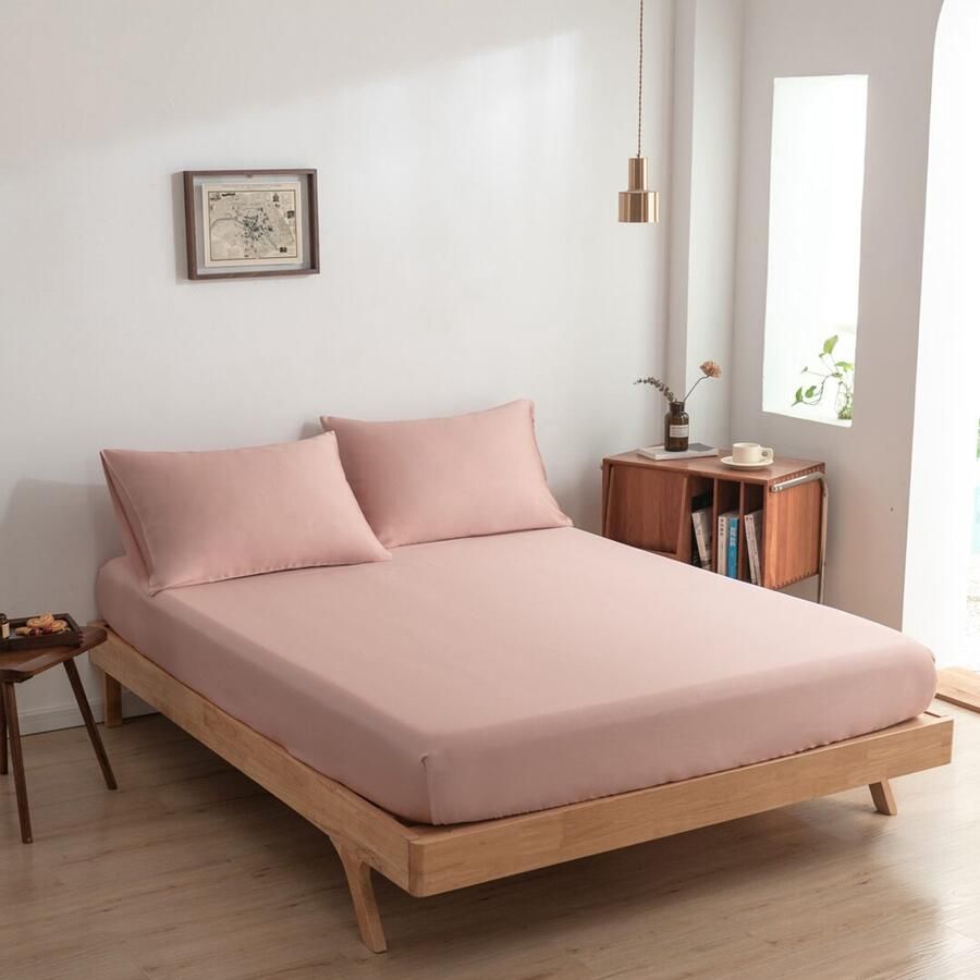 Boomba Bamboo Bamboe hoeslaken Cuddle Pink roze 180x200 cm – Topdekmatras hoeslaken zacht ademend & hypoallergeen